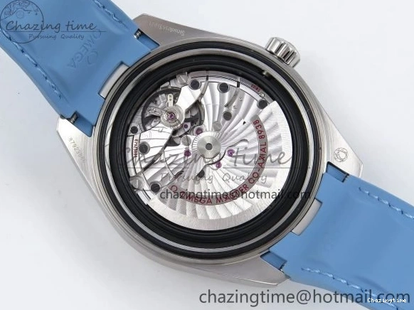 0201 GoAnywhere Aqua Terra GMT Worldtimer 43mm VSF 1:1 Best Edition Summer Blue Dial on Blue Rubber Strap A8938 Super Clone 7722